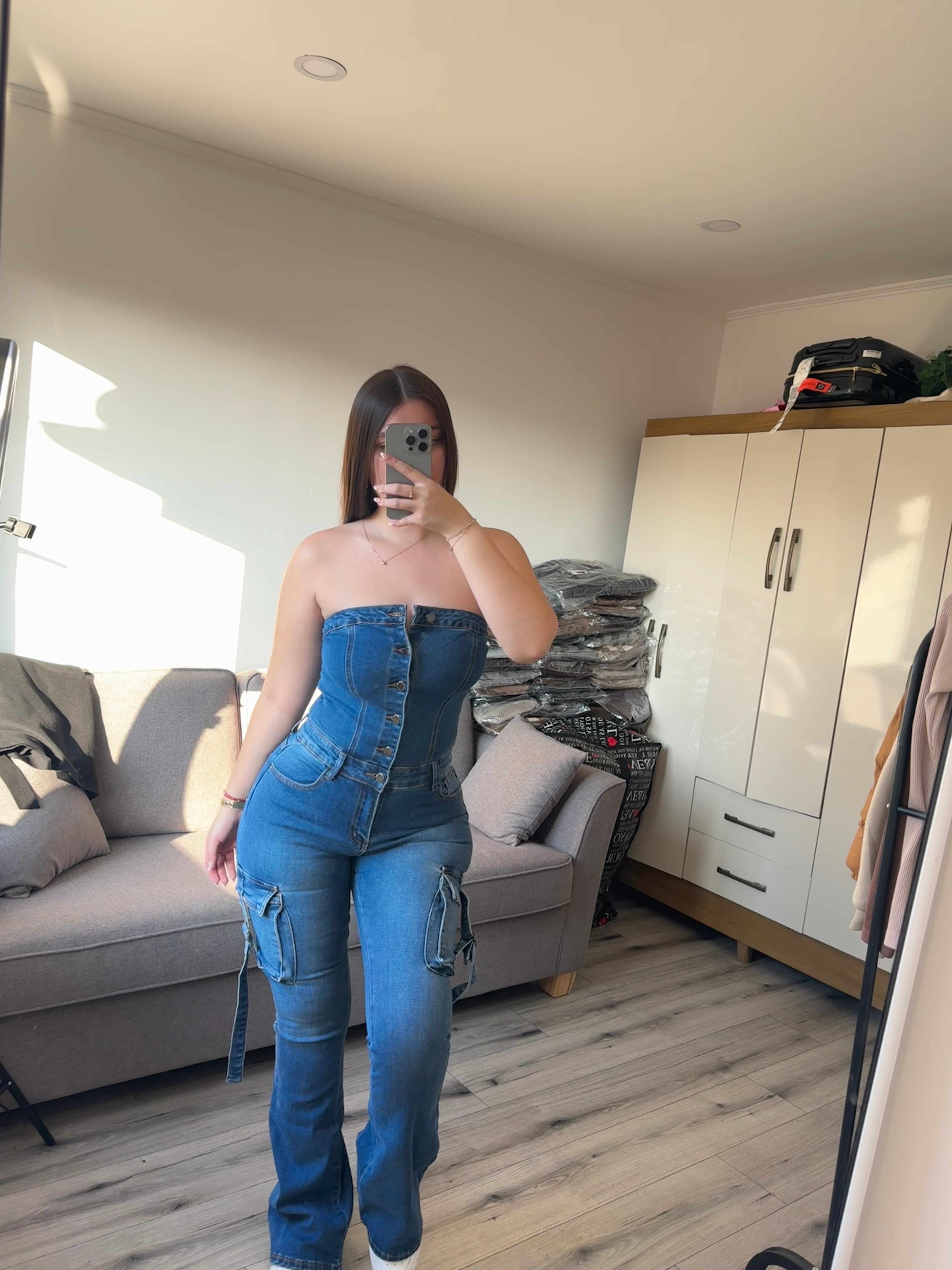 Enterito denim azul